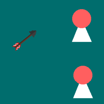 ただ的に矢を射るだけのゲーム